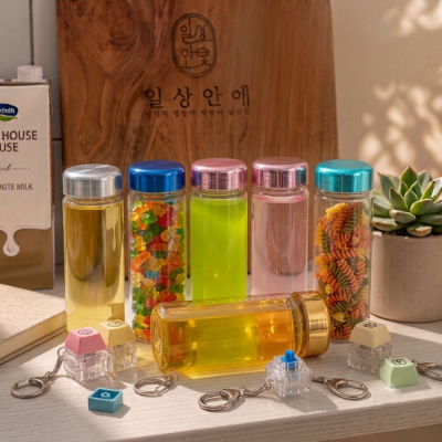 마이보틀 메탈캡 아이스 패트500ml 물병 물통 + 키캡키링 1구 세트 클리커 클릭커 딸깍이 키링 열쇠고리