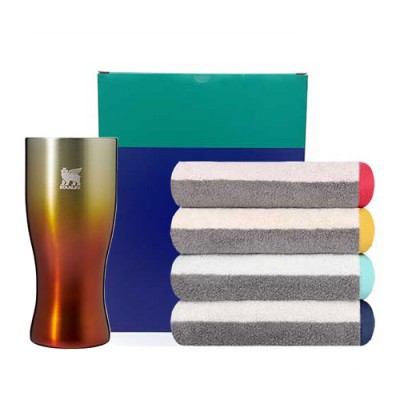 스탠리 골든아워 프리즘 필스너 비어글라스 443ml ＋송월고급수건1P세트