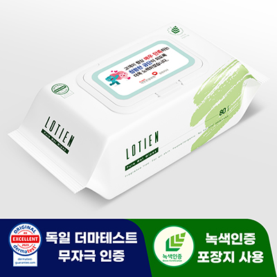 로티엔 퓨어 그린 40g 플레인 물티슈 (80매)