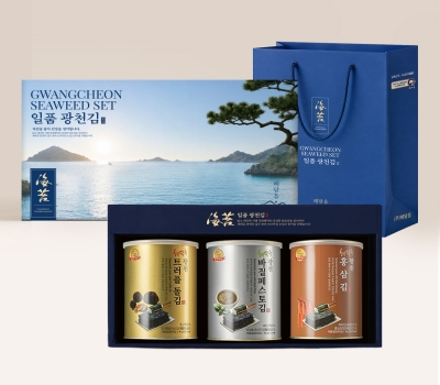 명품광천김 3캔 선물세트