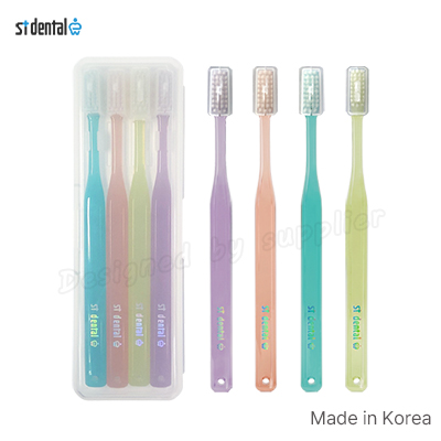 국내산 엠보싱캡미세모 칫솔4p세트 여행용세트 구강용품